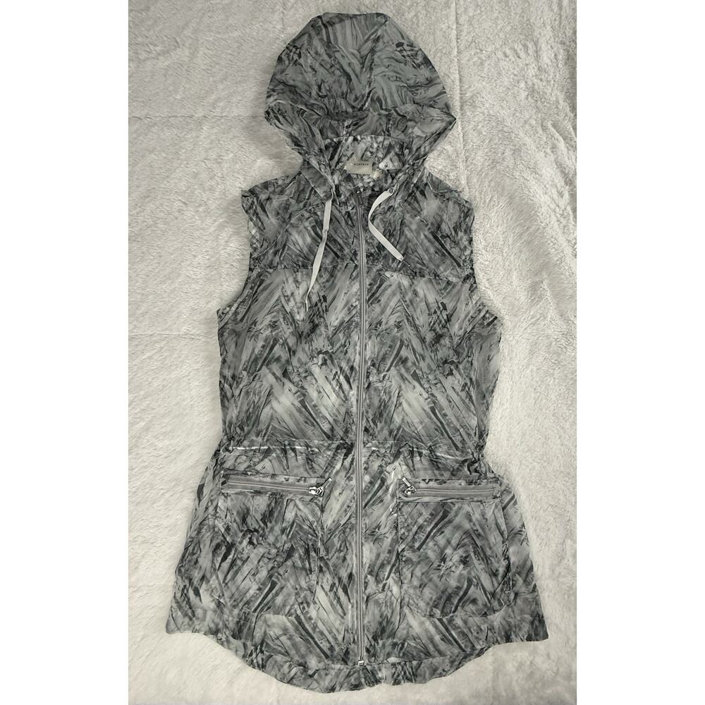 Athleta Women’s Inspire Windbreaker Hoodie Vest Size XS Grey Full Zip